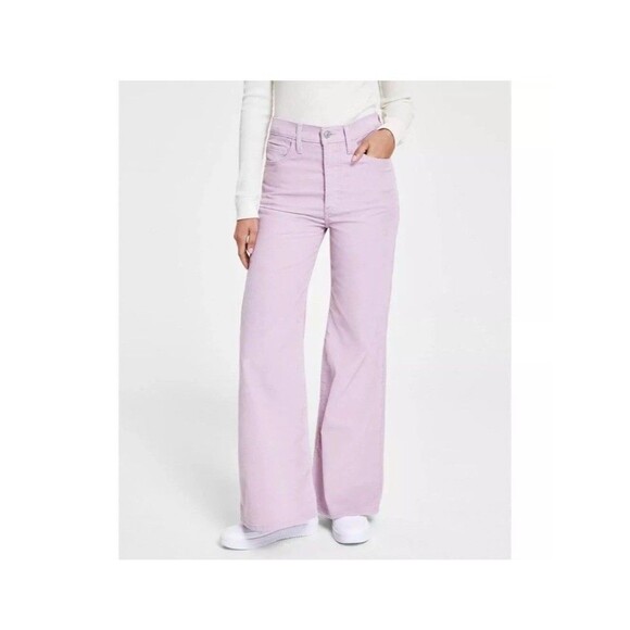 Levi's Denim - Levis Ribcage Bell High-Rise Flare-Leg Corduroy Jeans Sz 27*32 Lilac NWT